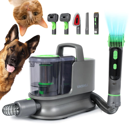 daski Vkiskli Pet Clipper Grooming & Pet Grooming Vacuum KitLow Noise Technology Picks Up 99% Pet Hair4 in 1 Proven Grooming Tools1.2L Capacity Pet Hair Dust Cup (with Clipper)