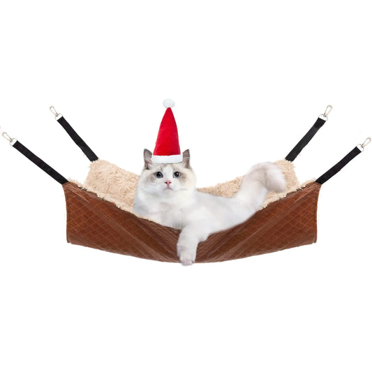 Cat Hammock Bed Medium Reversible Pet Cage Hammock Hanging Soft Pet Bed for Kitten Ferret Puppy or Small Pet