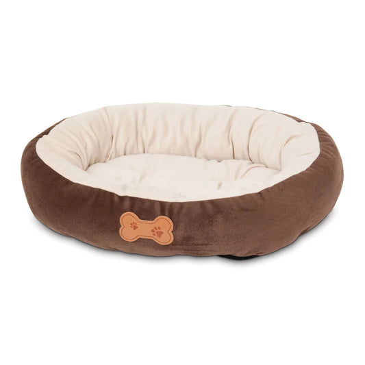 Aspen Pet Oval Cuddler Pet Bed 20" x 16" Chocolate Brown