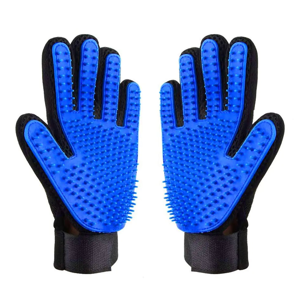 AUBBC Pet Grooming Glove 2 PCS Upgraded 259 Soft Pet Hair Remover Gentle Deshedding Brush Glove Deshedding Tool for Cats Dogs -Efficient Pet Hair Remover Mitt(M)
