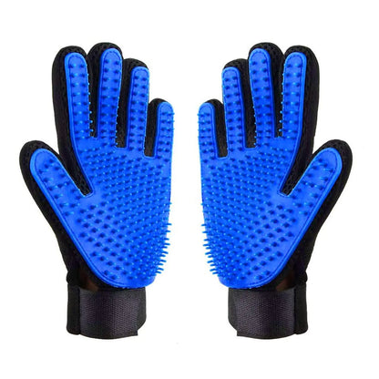 AUBBC Pet Grooming Glove 2 PCS Upgraded 259 Soft Pet Hair Remover Gentle Deshedding Brush Glove Deshedding Tool for Cats Dogs -Efficient Pet Hair Remover Mitt(M)
