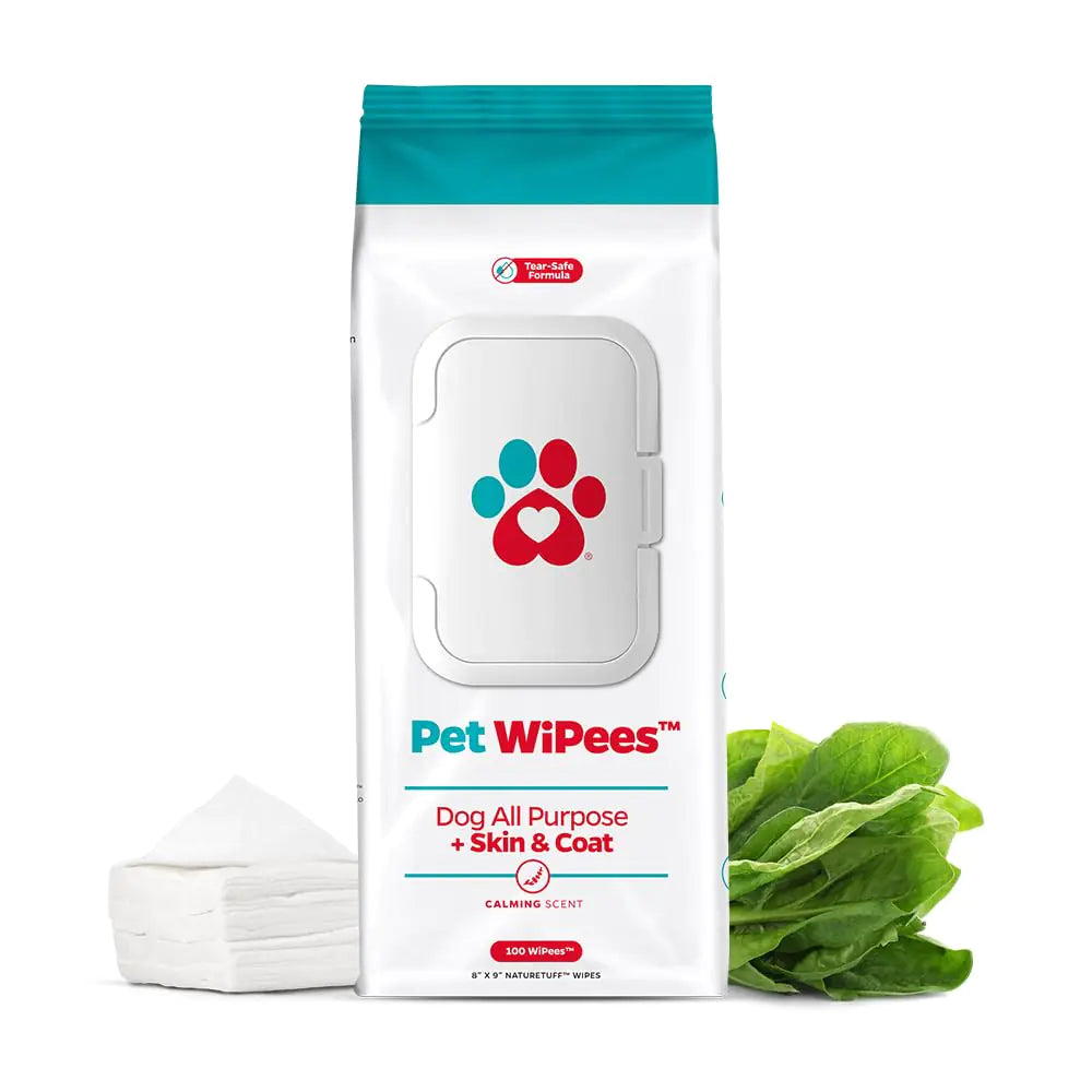 Pet Parents® Pet WiPees™ Dog All Purpose + Skin & Coat Pet Wipes Pet Wipes for Dogs Dog Wipes & Puppy Wipes Paw Wipes for Dogs (100 Count (Pack of 1) Calming)