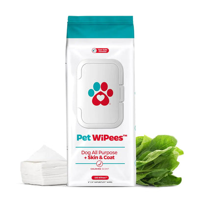 Pet Parents® Pet WiPees™ Dog All Purpose + Skin & Coat Pet Wipes Pet Wipes for Dogs Dog Wipes & Puppy Wipes Paw Wipes for Dogs (100 Count (Pack of 1) Calming)